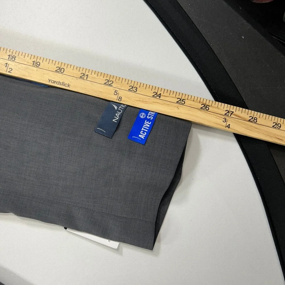 Nautica Blazer Mens 42L 42 Charcoal Grey Modern-Fit Stretch Suit Jacket $295 NEW
